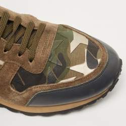 Pre Owned Valentino Multicolor Canvas and Leather Rockrunner Sneakers Size 40