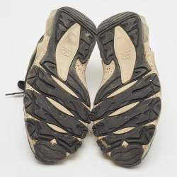 Pre Owned Valentino Multicolor Suede and Leather Camouflage Bounce Trainer Sneakers Size 41.5