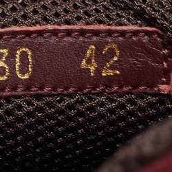 Valentino Burgundy Suede and Leather Low Top Sneakers Size 42