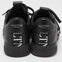 Valentino Black/White Leather VLTN Rockstud Low Top Sneakers Size 43