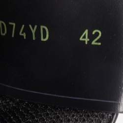 Pre Owned Valentino Black Leather V Logo Low Top Sneakers Size 42