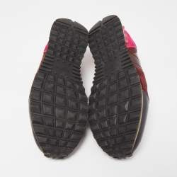 Pre Owned Valentino Multicolor Leather and Suede Rockstud Sneakers Size 43