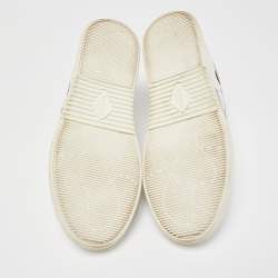 Valentino White Leather Low Top Open Sneakers Size 43