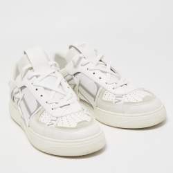 Valentino White Leather Low Top Open Sneakers Size 43