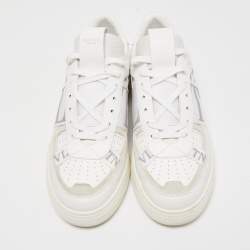 Valentino White Leather Low Top Open Sneakers Size 43