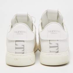 Valentino White Leather Low Top Open Sneakers Size 43