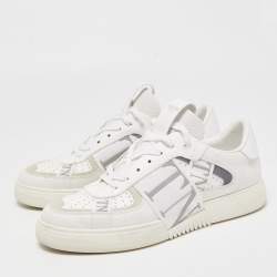Valentino White Leather Low Top Open Sneakers Size 43
