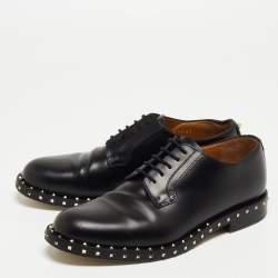 Pre Owned Valentino Black Leather Rockstud Lace Up Derby Size 41