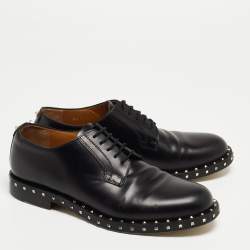 Pre Owned Valentino Black Leather Rockstud Lace Up Derby Size 41