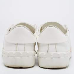 Valentino White Leather Open Low Top Sneakers Size 42.5