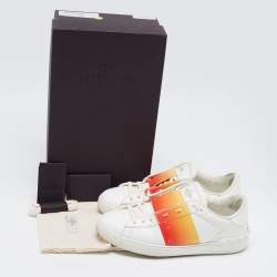Valentino White Leather Open Low Top Sneakers Size 42.5