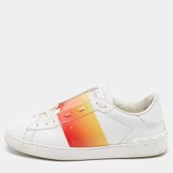Valentino White Leather Open Low Top Sneakers Size 42.5