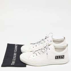 Pre Owned Valentino Garavani White Patent Leather Giggies Low Top Sneakers Size 45