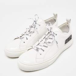 Pre Owned Valentino Garavani White Patent Leather Giggies Low Top Sneakers Size 45
