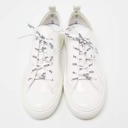 Pre Owned Valentino Garavani White Patent Leather Giggies Low Top Sneakers Size 45
