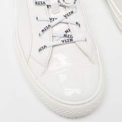 Pre Owned Valentino Garavani White Patent Leather Giggies Low Top Sneakers Size 45