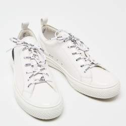 Pre Owned Valentino Garavani White Patent Leather Giggies Low Top Sneakers Size 45