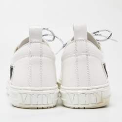 Pre Owned Valentino Garavani White Patent Leather Giggies Low Top Sneakers Size 45