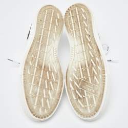 Pre Owned Valentino Garavani White Patent Leather Giggies Low Top Sneakers Size 45