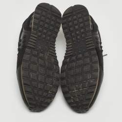 Pre Owned Valentino Black Leather and Suede Rockrunner Sneakers Size 43