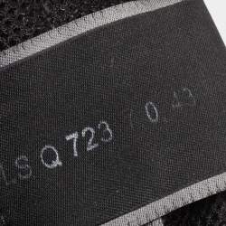 Pre Owned Valentino Black/Metallic Leather and Suede Rockrunner Sneakers Size 43