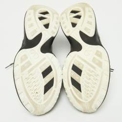 Valentino Black/Grey Leather,Suede and Mesh Bounce Low Top Sneakers Size 39