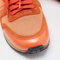 Valentino Orange Leather and Mesh Rockrunner Sneakers Size 41