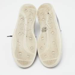 Pre Owned Valentino Black Leather VLogo Low Top Sneakers Size 42.5 