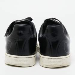 Pre Owned Valentino Black Leather VLogo Low Top Sneakers Size 42.5 