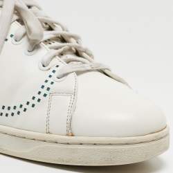 Valentino White/Blue Leather Backnet Sneakers Size 41