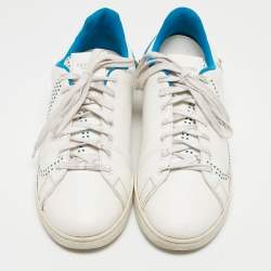Valentino White/Blue Leather Backnet Sneakers Size 41