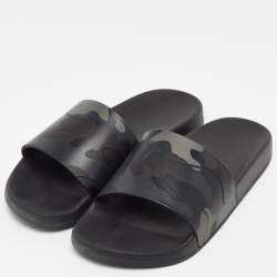 Valentino Two Tone Camouflage Print Rubber Slides Size 42