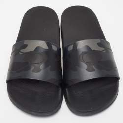 Valentino Two Tone Camouflage Print Rubber Slides Size 42