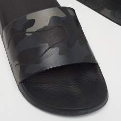 Valentino Two Tone Camouflage Print Rubber Slides Size 42