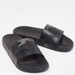 Valentino Two Tone Camouflage Print Rubber Slides Size 42