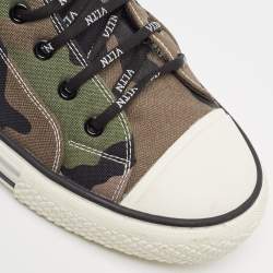 Pre Owned Valentino Green Camouflage Canvas Giggies High Top Sneakers Size 43