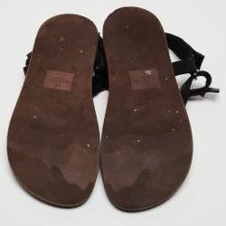 Valentino Black Canvas Rockstud Strappy Sandals Size 43