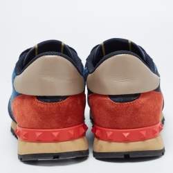 Valentino Multicolor Camouflage Denim and Leather Rockrunner Sneakers Size 41
