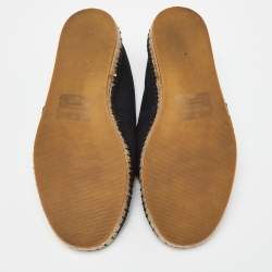 Pre Owned Valentino Black Canvas VLogo Slip On Espadrilles Loafers Size 42