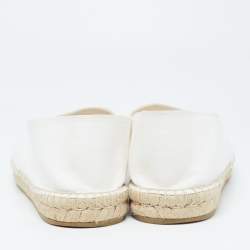 Valentino White Canvas VLogo Slip On Espadrilles Loafers Size 44.5