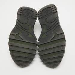 Valentino Black Camo Print Canvas, Leather and Suede Rockrunner Sneakers Size 43.5