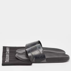 Valentino Black Camo Print Rubber Pool Slides Size 44