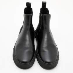 Pre Owned Valentino Black Leather VLTN High Top Sneakers Size 42