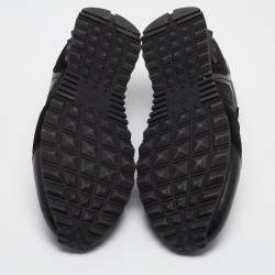 Valentino Black Suede and Canvas Rockrunner Low Top Sneakers Size 42