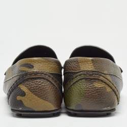 Valentino Tricolor Camouflage Print Leather VLTN Loafers Size 41