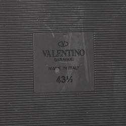 Valentino Black Leather Atelier 03 Rose Edition Slides Size 43.5