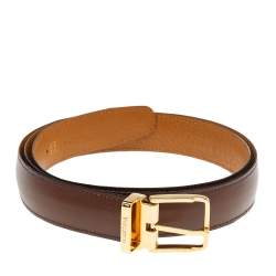 Pre Owned Valextra Brown Leather Belt 125CM