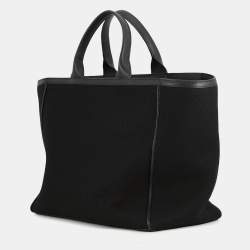 Pre Owned حقيبة فاليترا فاليترا لينة كبيرة من اللباد والجلد الأسود