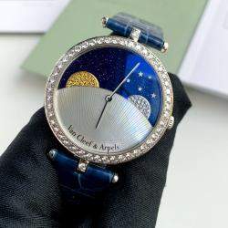 Pre Owned Van Cleef & Arpels Poetic Complications Day/Night Watch White Gold Diamond 38 mm