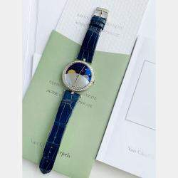 Pre Owned Van Cleef & Arpels Poetic Complications Day/Night Watch White Gold Diamond 38 mm